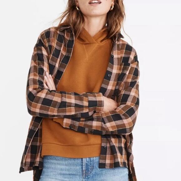 Madewell Flannel Oversized Ex-Boyfriend Shirt in Gideon Plaid size Small - Picture 3 of 7